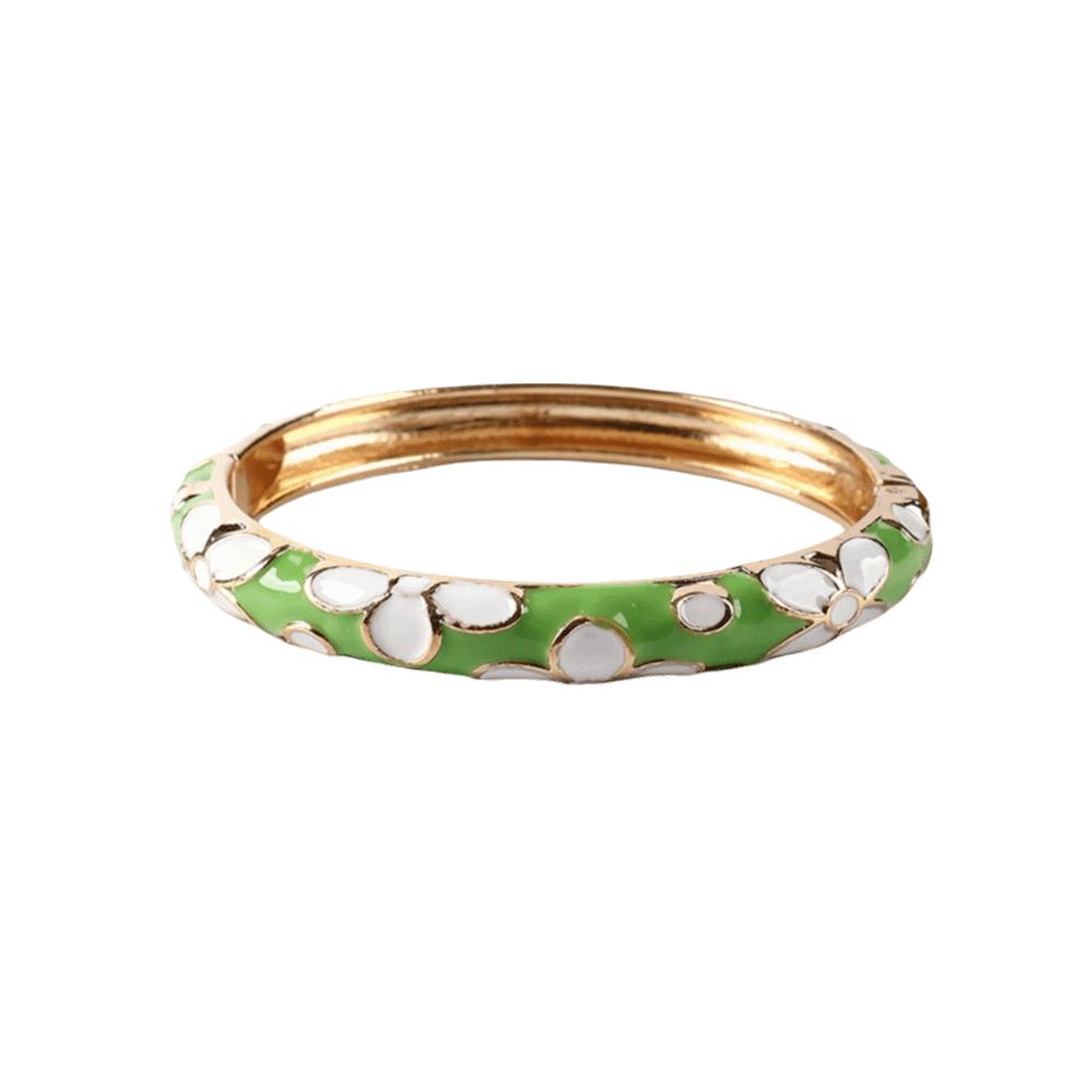 Traditional Enamel Flower Bangle Enamel Women s Hand Bracelet Vintage Cloisonne Bangle Ladies Style D