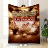 Liverpool FC Logo Fiery Design Blanket Flannel Blanket for Bedroom, Living Room, Sofa, and Nap Sofas.