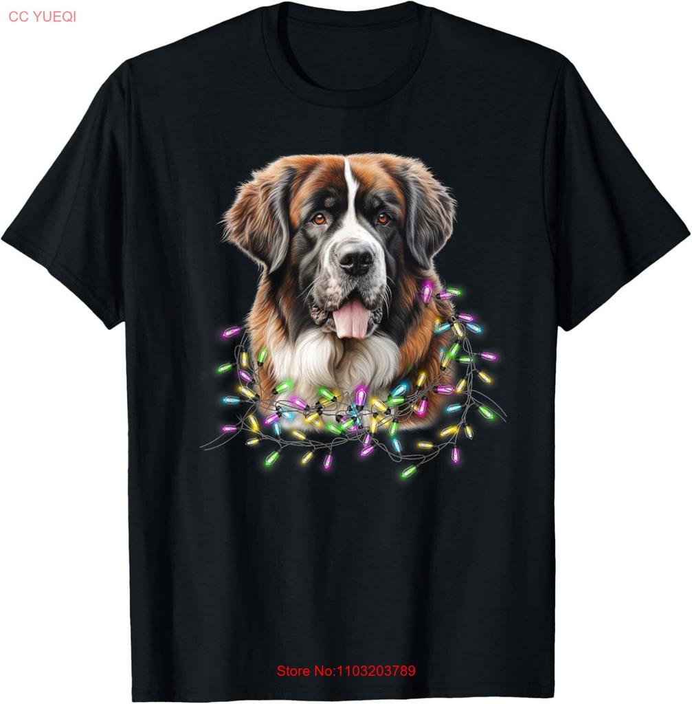 Cute Christmas Lights Saint Bernard Dog Tshirt Hoodie