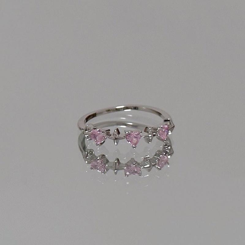 Vintage Irregular Cross Star Open Ring for Women Men Punk Gothic Sliver Color Adjustable Couple Rings Y2K Egirl Zircon Gift