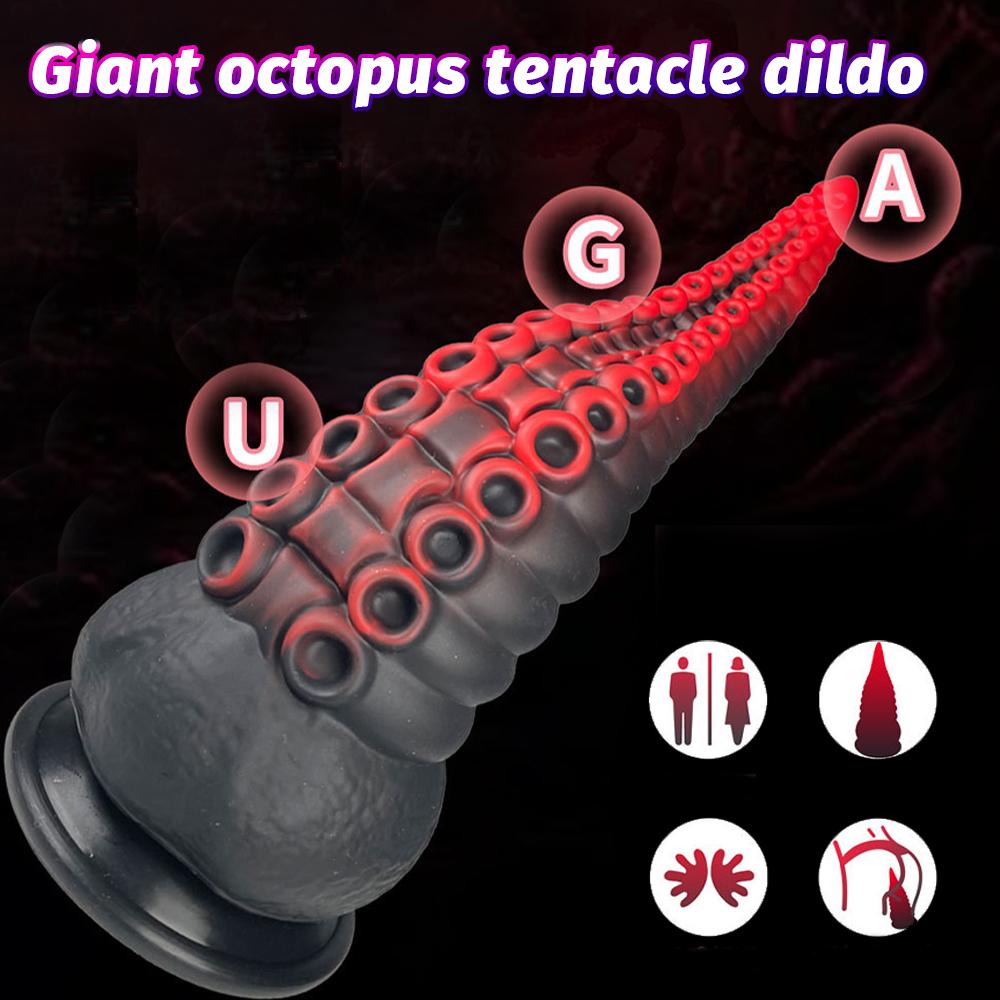 Dračí anální kolík Silikonové G-bod dildo Fantasy Monstrum Chobotnicové chapadlo Dildo se silnou přísavkou, Velký trenér Velká mimozemská sexuální hračka pro dospělé