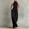 Summer Turtleneck Sleeveless Long Dress Loose and Simple Casual Style Long Women's Dress