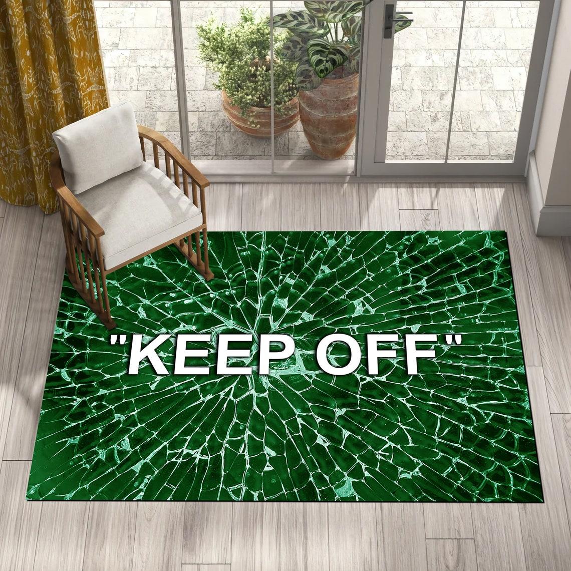 

KEEP OFF Rug Hype Decor Large Off Black White Rug Hype Decor, Килимок для вітальні, подарунок на новосілля 100x150cm