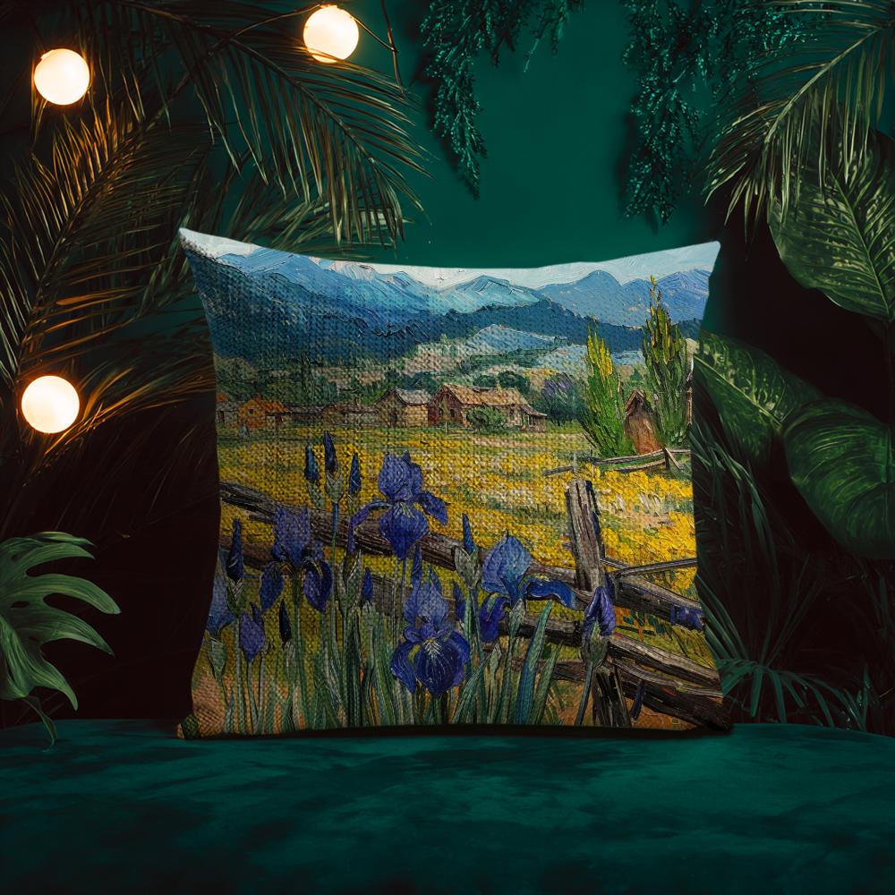 Classical Handpainted Iandscape Oil Painting Cushion Cover Silky elegant Comfort Sofa Bed Invisible zipper Beach pillowcase