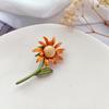 Retro Mori Sunflower Paint Brooch - Stylish and Simple Women's Accessory.