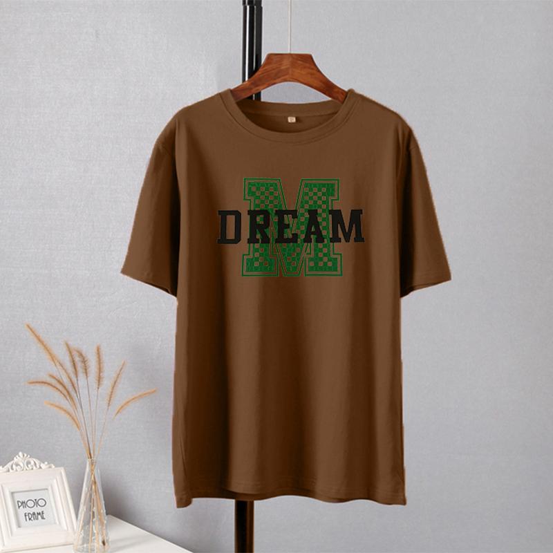 

Женские хлопковые футболки Hirsionsan большого размера, летние свободные футболки с короткими рукавами и 3D принтом, 2023, повседневные универсальные базовые женские топы 3XL коричневый