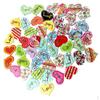 50 Pieces Printed Heart Shape Wooden Buttons Embellishment for Kids Craft Wedding Decoration