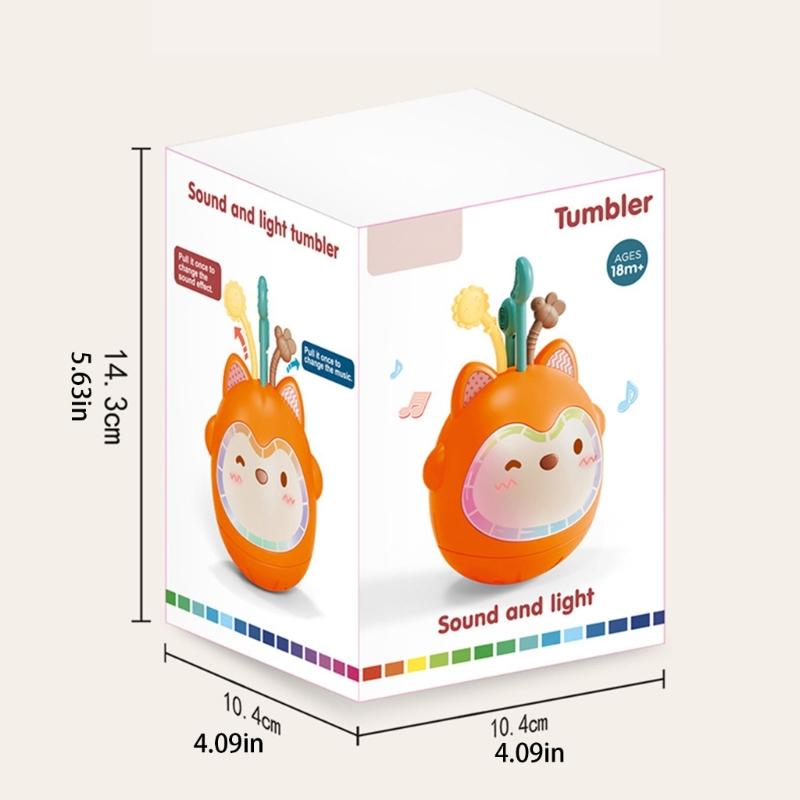 Infant Wobble Wobble Toy With Soothing Music and Soft Light For Cognitive Growth Safe Teething Toy for Babies Toddler