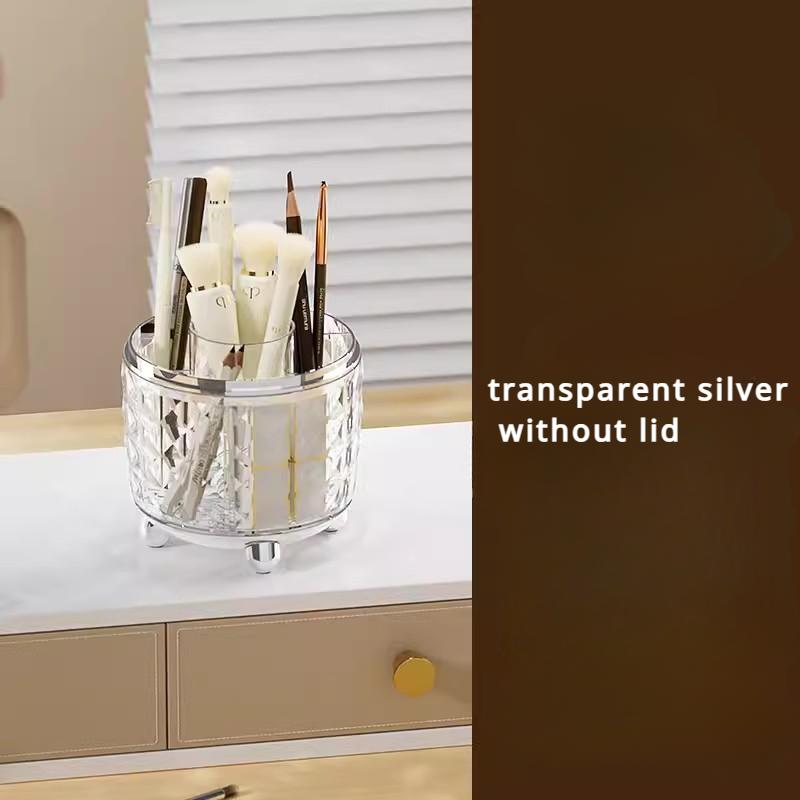 

Органайзер для кистей для макияжа, вращающаяся пылезащитная кисть для карандашей для бровей, держатель для карандашей, настольная косметическая полка для хранения губной помады 13*13*12cm