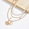 Elegant Tassel Starfish Shells Necklace Metal Clavicle Chain Exquisite Charm Choker