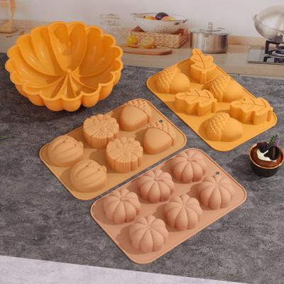 Silikon-Kuchenform zum Erntedankfest, für Kürbis- und Herbstblattformen, wiederverwendbare, flexible Schokoladenform, hitzebeständiges Backwerkzeug für die Mottoparty zur Herbsternte