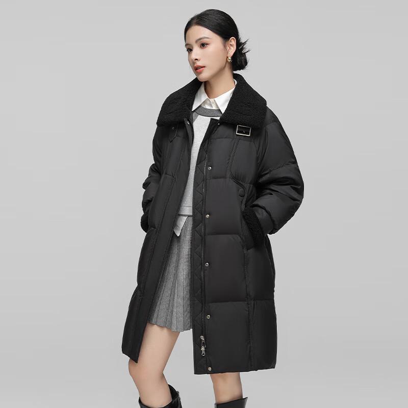 XueZhongFei Women's 2025 Winter Mid-Length Down Jacket with Fur Collar
