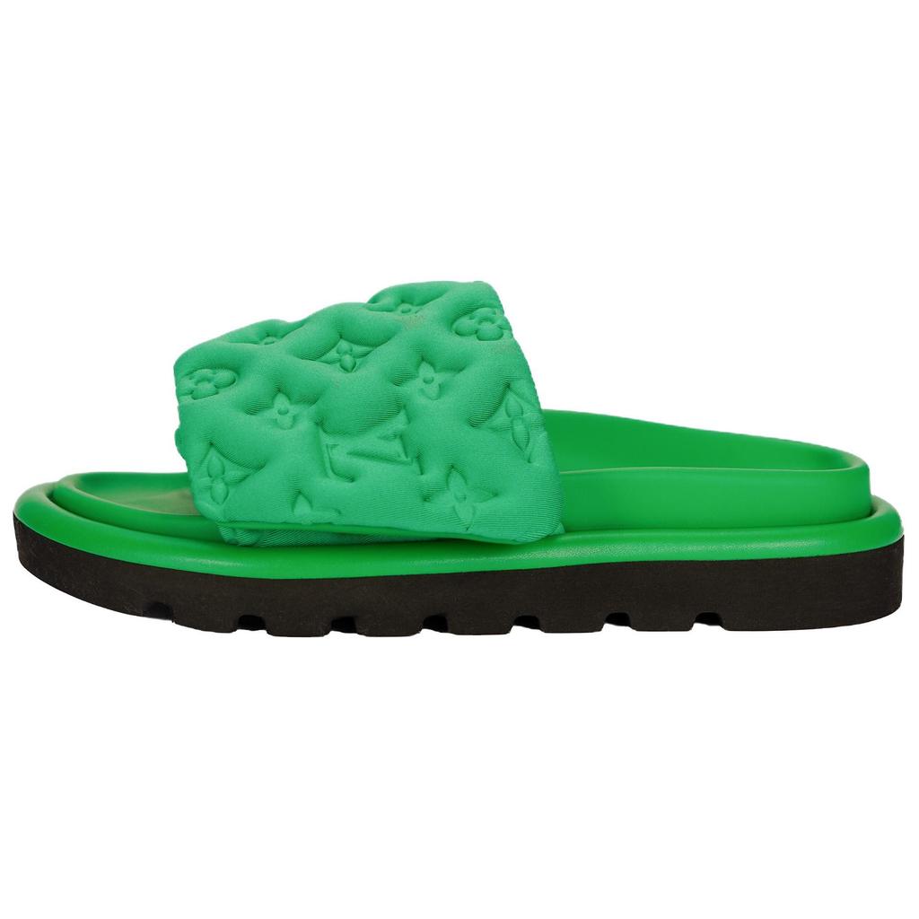 Louis Vuitton Slide Slippers Women's Green 1AB1N5
