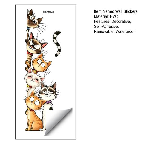 Durable Outdoor Window Decals Cute Cartoon Cats/Dogs Wall Stickers, Waterproof PVC Decals, Peel And Bathroom Glass Stickers Stick