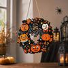 Wooden Halloween Hollow Hanging Ornament, Openwork Cutout Decorative Pendant for Home, Party and Seasonal Decor