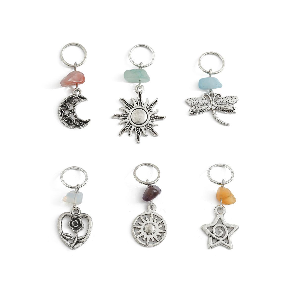 

Bohemian Hair Jewelry for Dreadlocks Hair Braid Rings Clips Ethnic Charm Rings Clip Hair Braid Dreadlocks Accessories серебряный