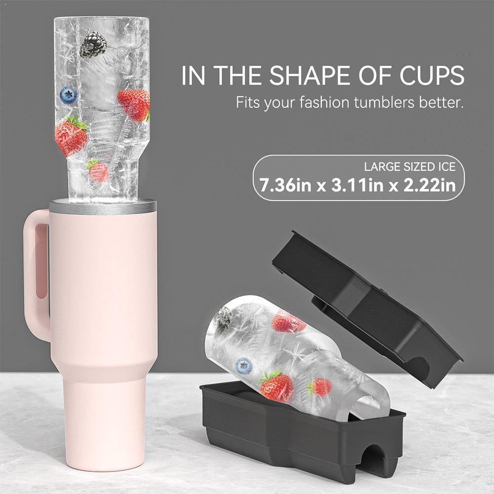 

Silicone Ice Cube Tray For 40oz Stanley Cups Easy Release Bpa Free Food Grade Ice Mold For Cocktails Whiskey Coffee Drinks чёрный