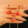 Halloween Red Crystal Water Drop Beaded Pendant Necklace, Fashionable Temperament Versatile Small Luxury Women's Necklace