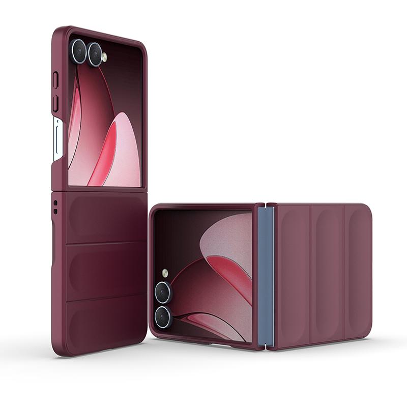 For Samsung Galaxy Z Flip 7 Case Anti-Slip Anti-Fingerprint Shockproof PC Hard Raised Lips Protection Foldable Phone Back Cover