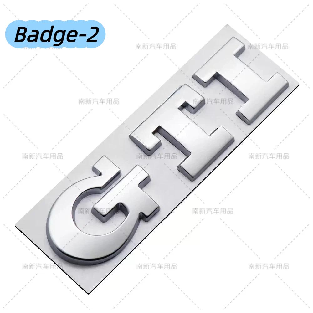Insignia Adhesiva Metálica con Logo GTI para Rejilla Frontal/Maletero Trasero de Coche Accesorios