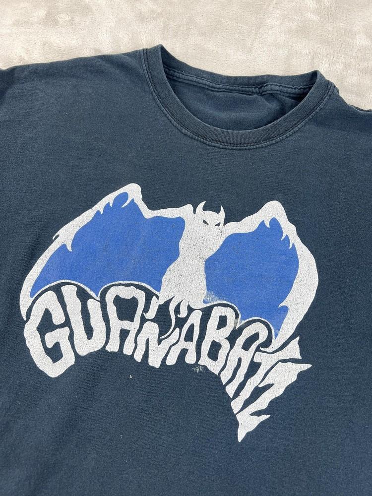 Vintage Guana Batz Psychobilly Shirt Mens Medium Black Faded Band Graphic Bat Unisex T-Shirt XXL