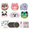 6pcs Craft Punch Needle Coaster Kit for Beginners Adults Animal Flower Punch Needling Coaster DIY Embroidery for Mom Gift