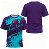 Men's T-shirt Round Neck Short Sleeved Color Printed Tennis Running Casual and Comfortable Outdoor Sportswear Top