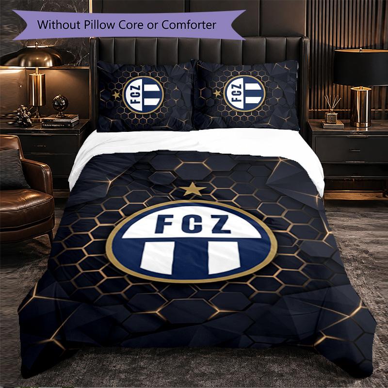 Biancheria da letto a tema FC Zürich Set 3 Pezzi Copripiumino Biancheria da letto decorativa per camera da letto per adolescenti Decorazione per la casa