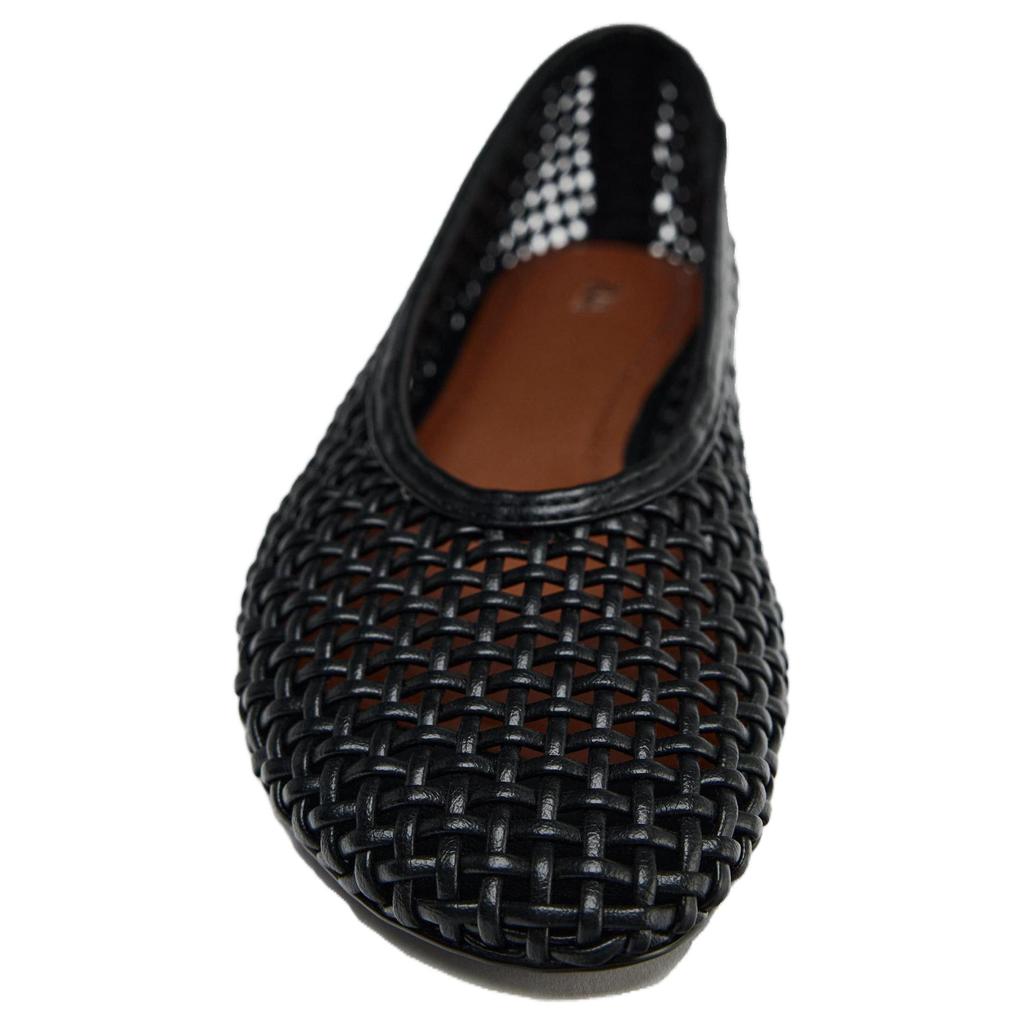 Zara Minimalist Elegant Woven Round Toe Flat Fashion Ballet Casual Shoes Women Flats Black 12524510800