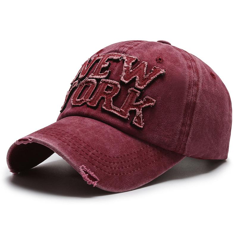 

New men s and women s baseball caps, spring and autumn outdoor fashion visor, casual retro washed breathable cap Adjustable червоний