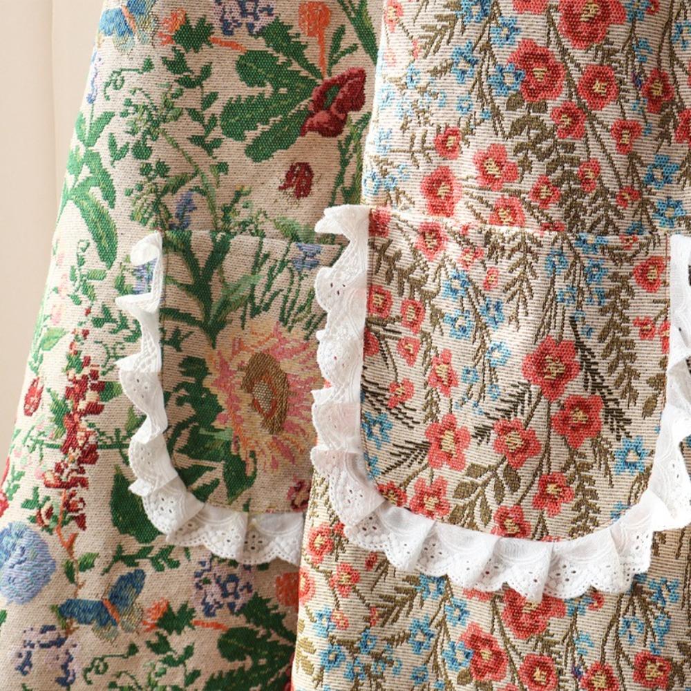 Anti Staining Chinese Retro Apron Stylish Hanging Neck Apron Practical Work Clothes  Cooking