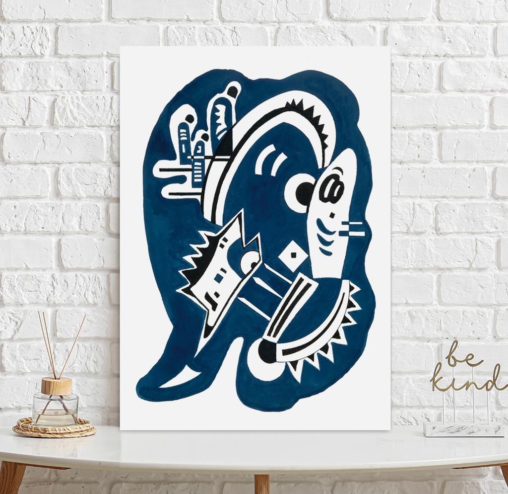 Poster Kandinsky Blue Illustration