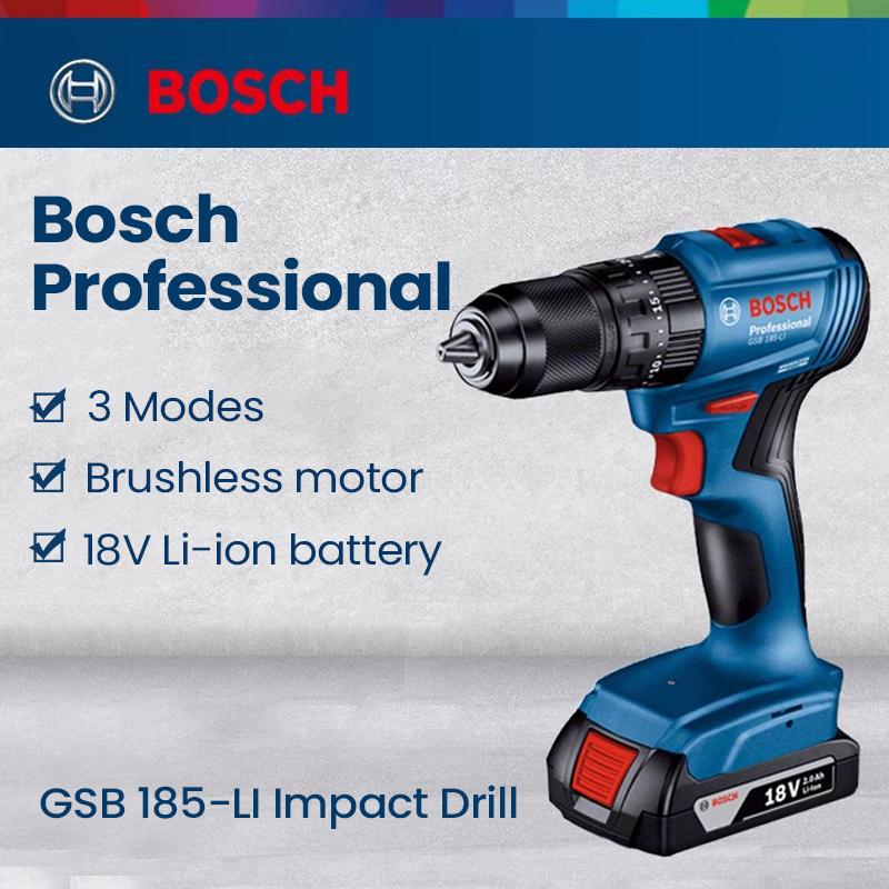 Bosch GSB 185 LI Electric Drill 18V professional lithium-ion impact drill can warn of low battery and tool malfunctions