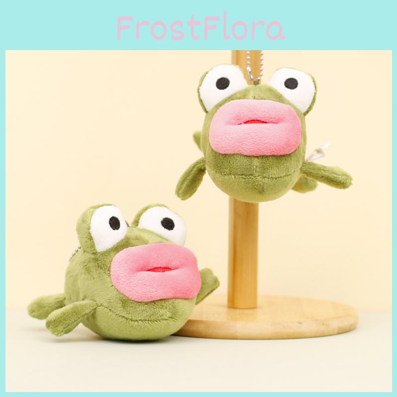 Chaveiro de Pelúcia Adorável Sapo Boneca Animal de Desenho Animado Fofa Enfeite de Bolsa 10cm de Altura