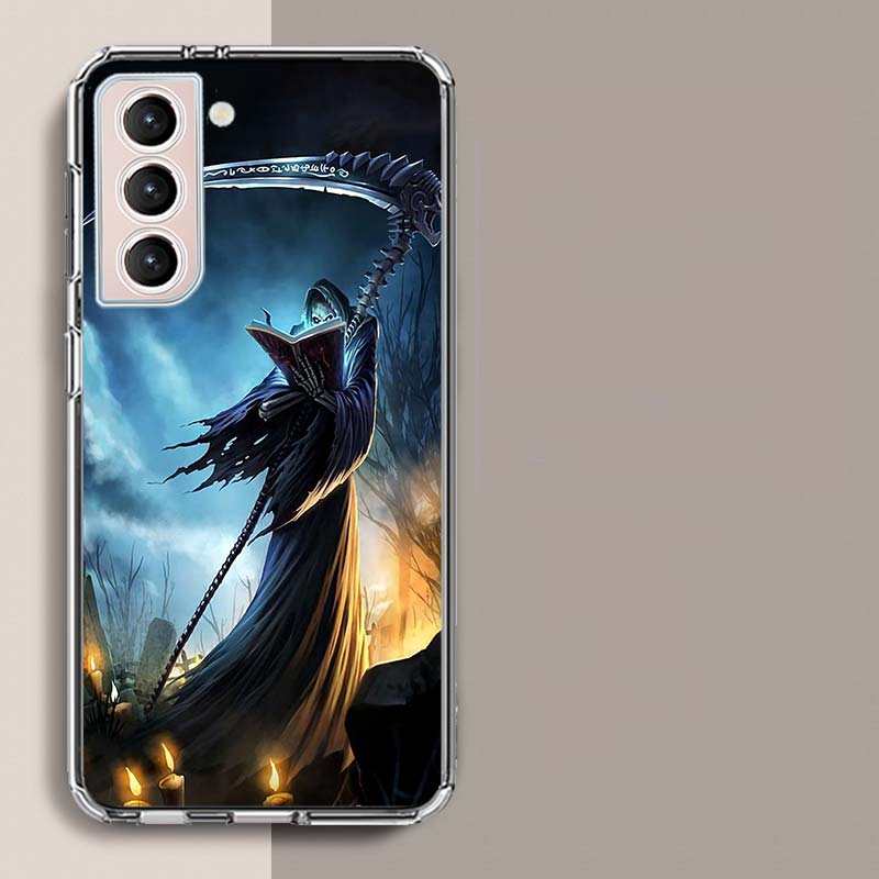 

Death Grim Reaper Skull Phone Case For Samsung Galaxy S25 Edge S24 S23 FE S21 S20 S10 Plus S22 S26 Ultra Cover Clear Cases TPU C Samsung S10 PLUS