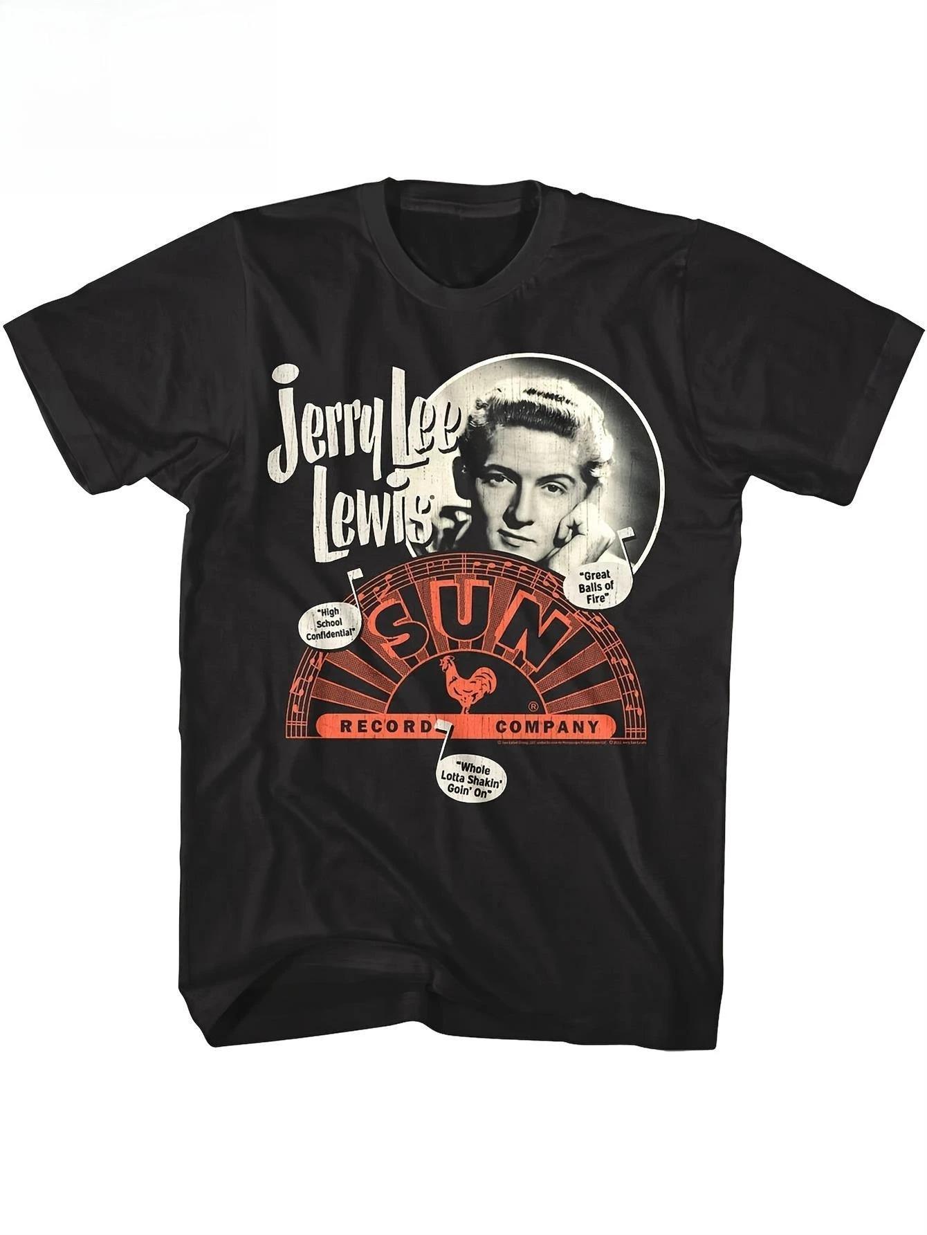 

Jerry Lee Lewis Sun Records Retro Rock T-shirt 1950s Music Idol Retro Style - Black Classic Rock Fans Must Have - Men s Summe... S разноцветный