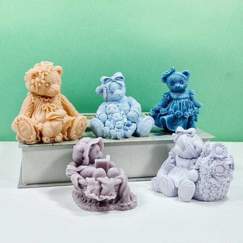 3D Bear Resin Molds Silicone Candle Mold Crystal Epoxy Casting Mold Jewelry Making Pendant Onament Craft Mould Handmade