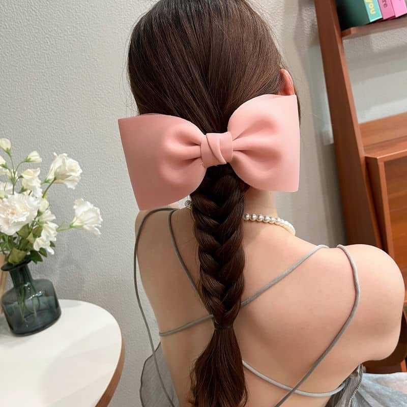 4Pcs Fashion 2026 New Large Bow Duckbill Clip Solid Temperament Bow Hair Clip Edge Clip Women Sweet Cranial Hair Accessory