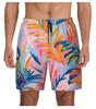 Beach Shorts, Palm Leaves with 3D Pattern for Men, Quick Drying Shorts for Hawaiian Plants
