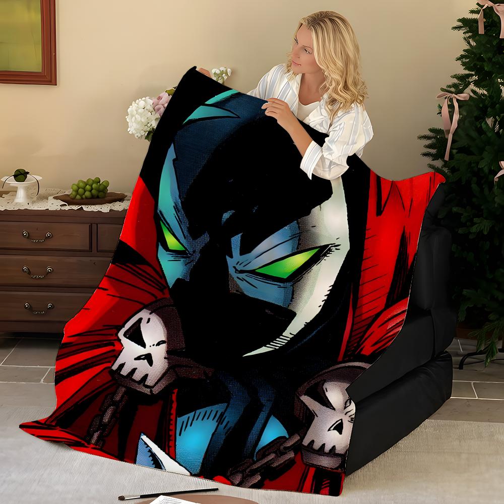 Comic S-Spawn Throw Flannel Blanket, Soft Warm, Durable & Washable Cute Cool