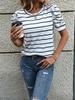 Summer 2026 New Arrivals: Simple Style Puff Sleeve Striped Women's T-shirt