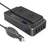 12V To 220V Converter Digital Display 200W Car Power Inverter with Dual EU Sockets and 4 USB Ports