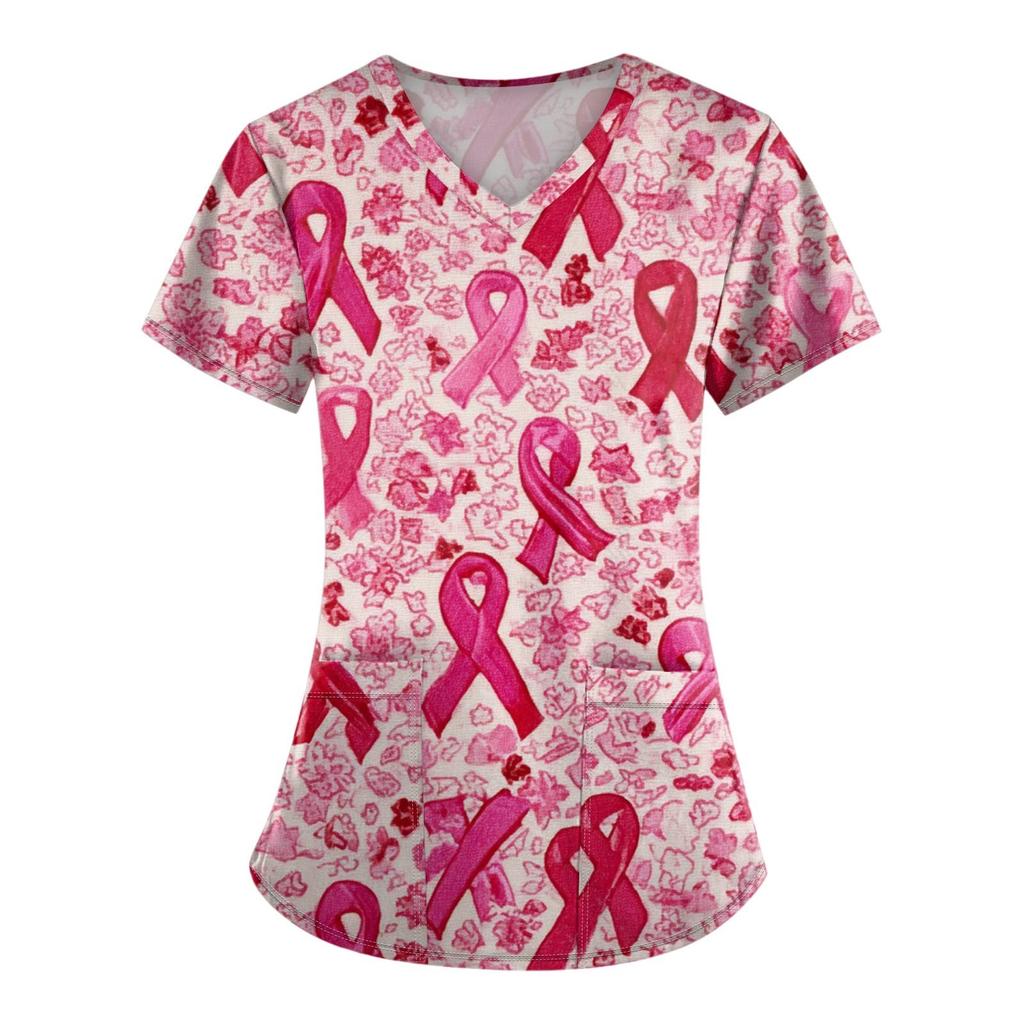 Moda para Mujer Monos de Manga Corta con Cuello en V con Bolsillos Tops Estampados Ropa
