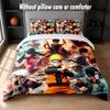 Set Biancheria da Letto Design Naruto 1 Copripiumino + 2 Federe Morbido Traspirante Biancheria da Letto per la Casa