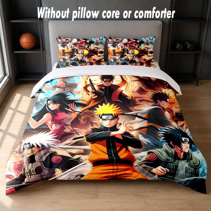 Set Biancheria da Letto Design Naruto 1 Copripiumino + 2 Federe Morbido Traspirante Biancheria da Letto per la Casa