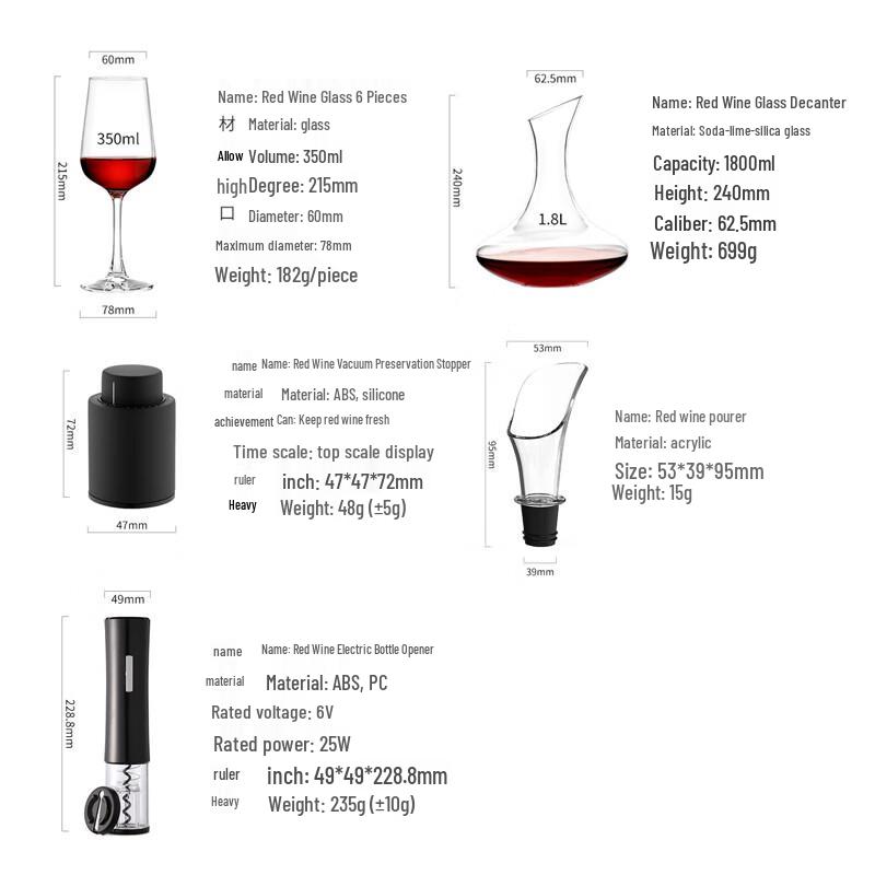 CLITON Wine Glasses & Decanter Sets
