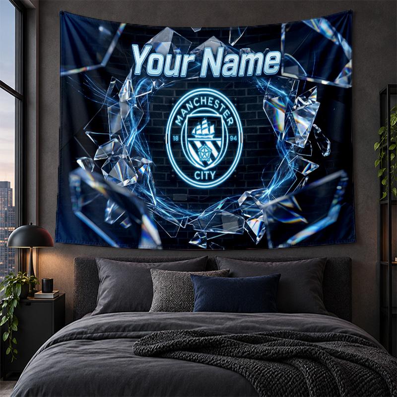 Spersonalizowany Gobelin Ścienny Wzór Manchester City Tkanina Tła Artystycznego