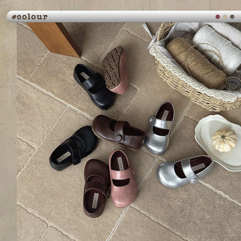 XSHX Korean children's small leather shoes wide spread toe neutral style autumn new boys and girls simple retro Velcro rubber