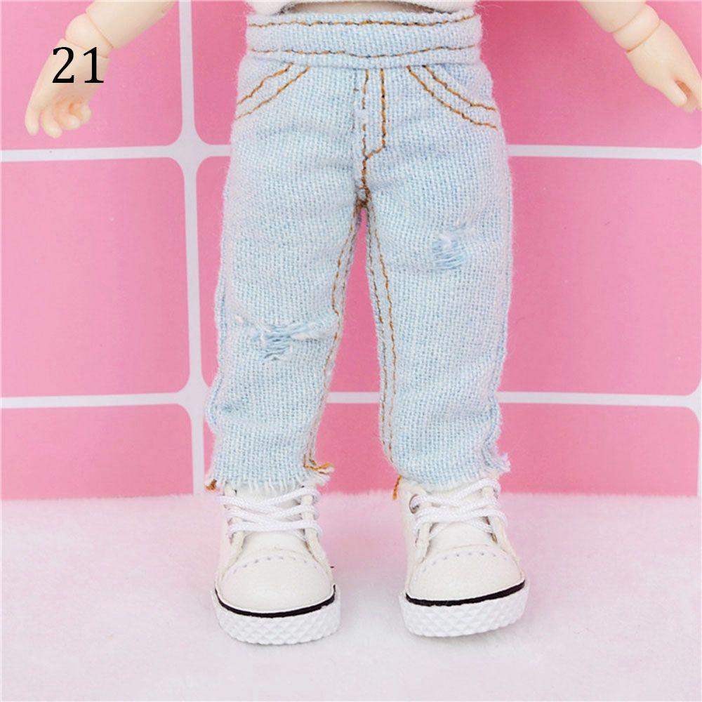 1/12 Doll Fashion Ripped Pants Doll Jeans 12~16cm Doll Coat Cool Jeans Jackets Doll Pants Shorts Clothes Accessories Kids Gift