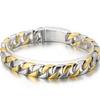 12MM Curb Chain On Hand Jewellery Polished Brushed 316L Stainless Steel Man Bracelet for Men Classic Men's Bracelets Male Strap